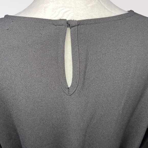 Chelsea28 Black Belted Midi Dress Short Sleeve Size Medium - Picture 6 of 9
